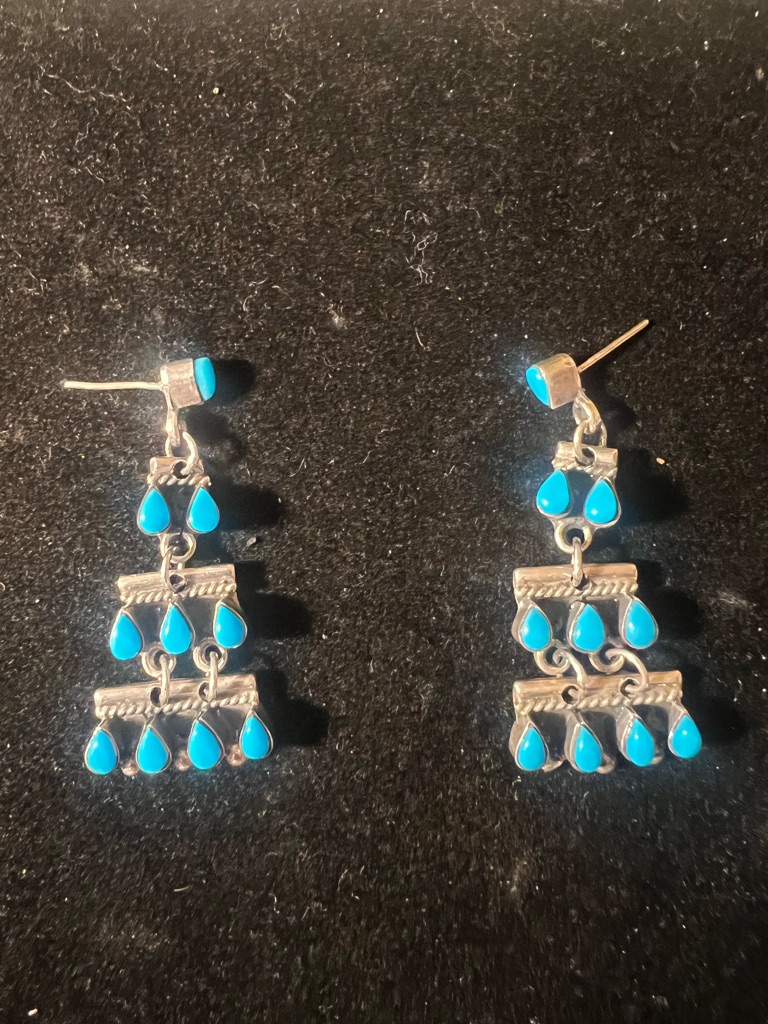 Estate Vintage Taxco Sterling Silver Chandelier Earrings 125$